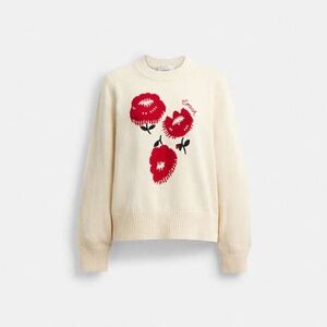 Floral Crewneck Sweater In Organic Cotton
